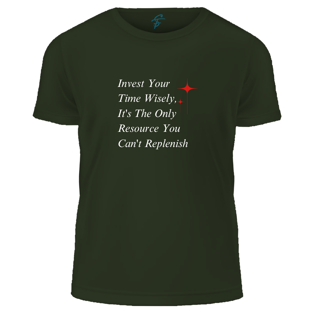 Inspirational Quote T-Shirt, 100% Cotton, Time Investment Message, Summer Collection